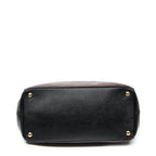 Prada Convertible Open Tote Burgundy Black Saffiano Leather — view 6