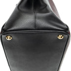 Prada Convertible Open Tote Burgundy Black Saffiano Leather — view 7