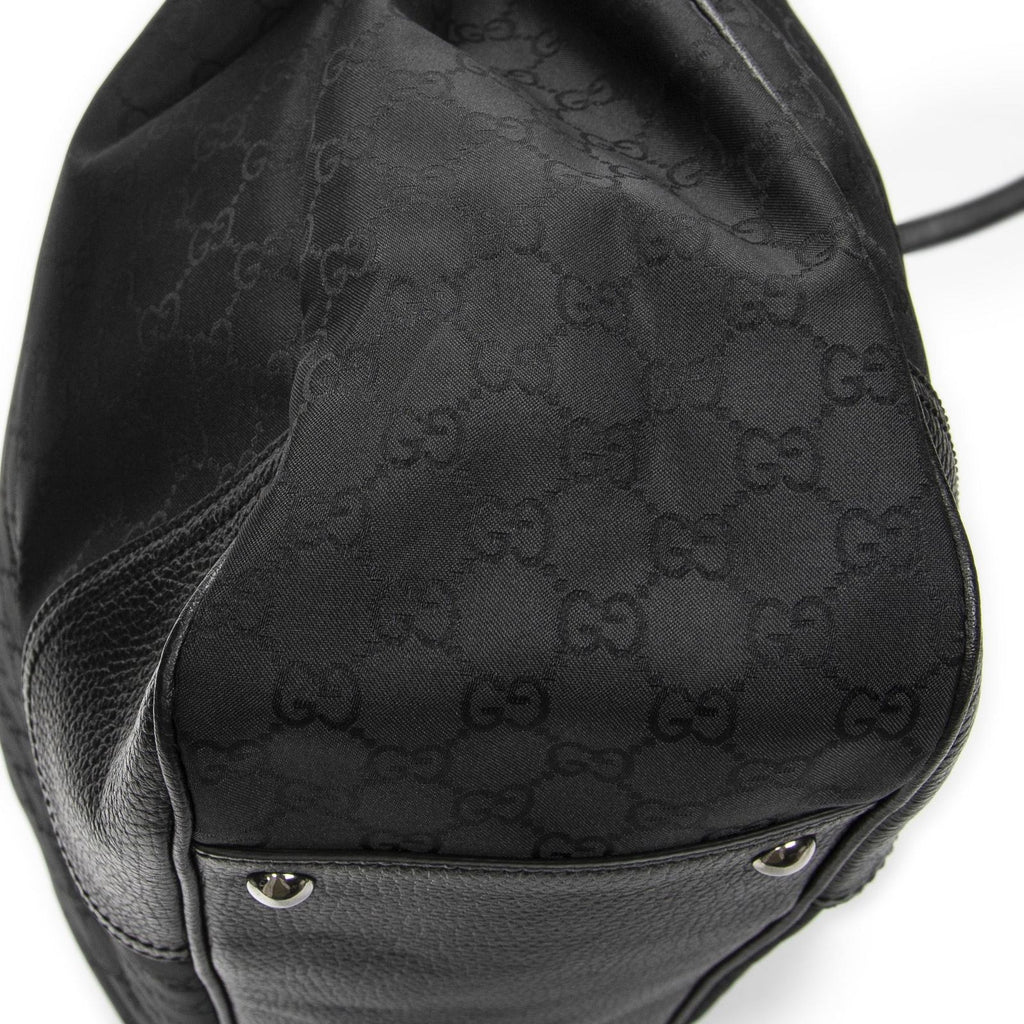 Gucci Large Web Princy Tote Black GG Nylon Canvas — view 8
