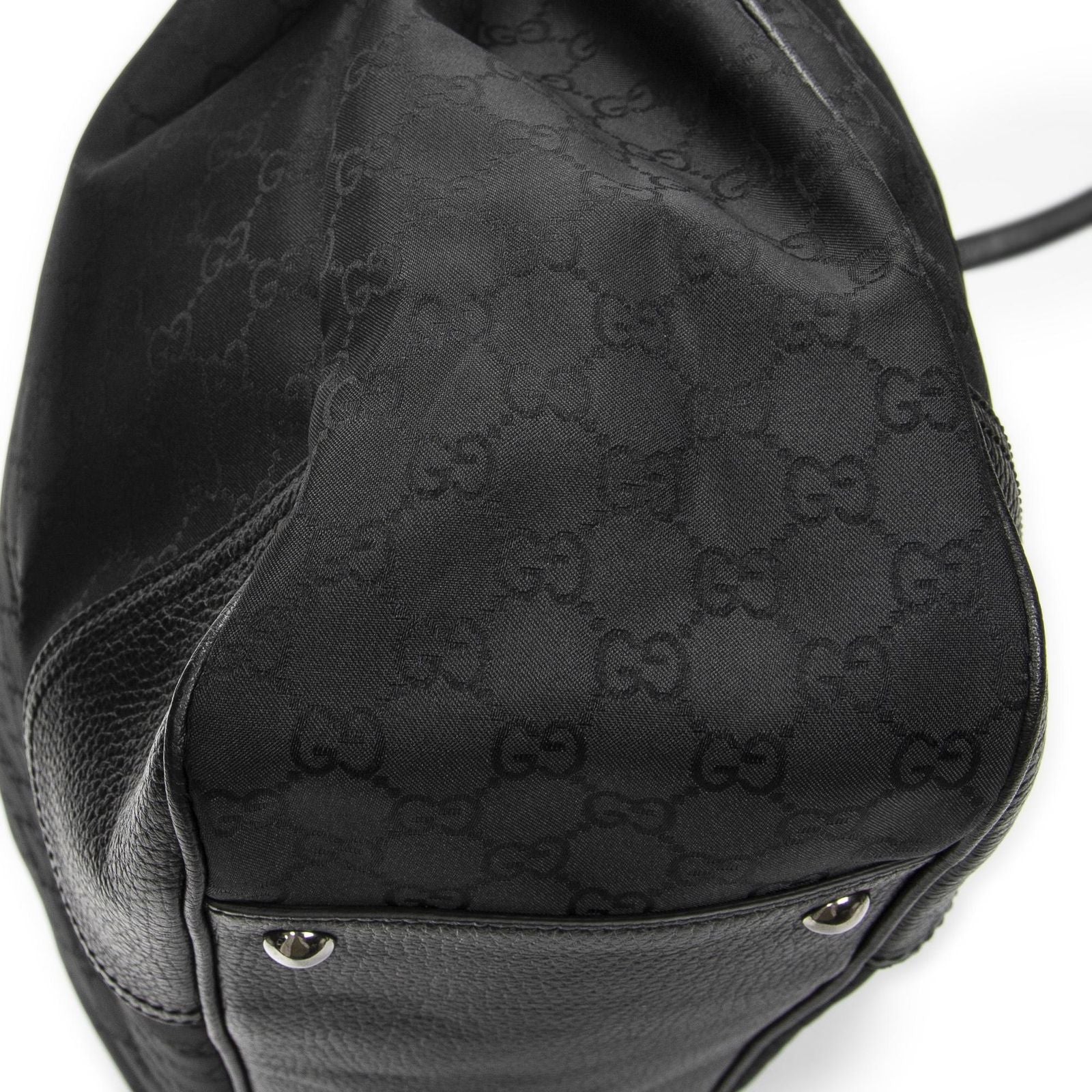 Gucci Large Web Princy Tote Black GG Nylon Canvas — view 8