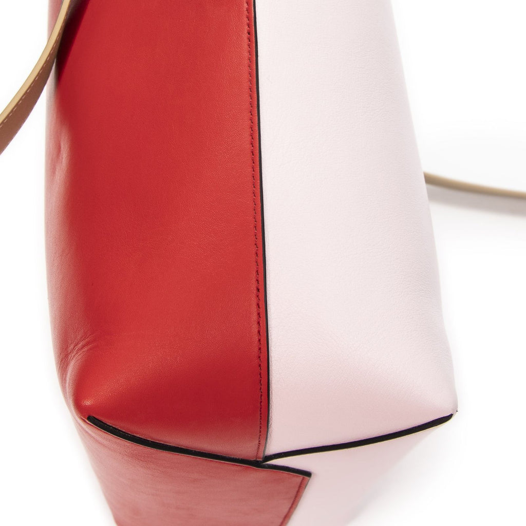Celine Twisted Cabas Red Pink Black Smooth Leather Tote — view 8