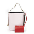 Celine Twisted Cabas Red Pink Black Smooth Leather Tote