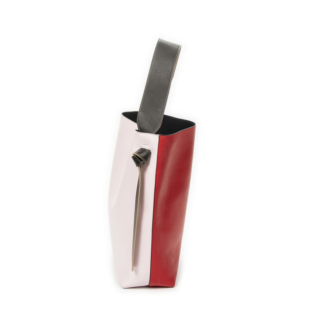 Celine Twisted Cabas Red Pink Black Smooth Leather Tote — view 3
