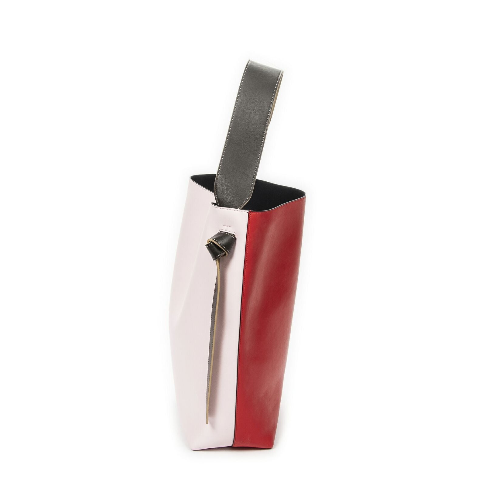 Celine Twisted Cabas Red Pink Black Smooth Leather Tote — view 3