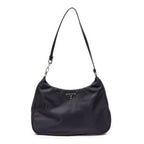 Prada Small Zip Hobo Purple Black Nylon Canvas