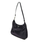 Prada Small Zip Hobo Purple Black Nylon Canvas — view 2