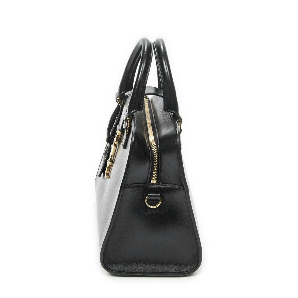 Saint Laurent Monogram Cabas Black Calfskin Leather Tote — view 3