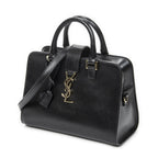 Saint Laurent Monogram Cabas Black Calfskin Leather Tote — view 2