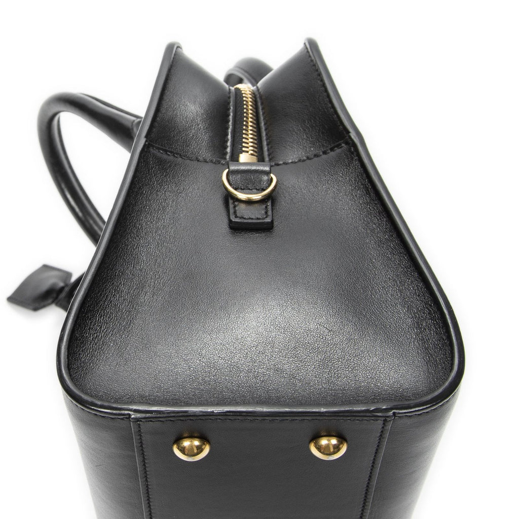 Saint Laurent Monogram Cabas Black Calfskin Leather Tote — view 8