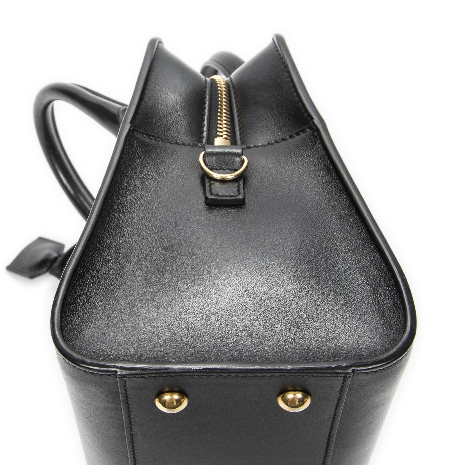 Saint Laurent Monogram Cabas Black Calfskin Leather Tote — view 8