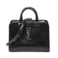 Saint Laurent Monogram Cabas Black Calfskin Leather Tote