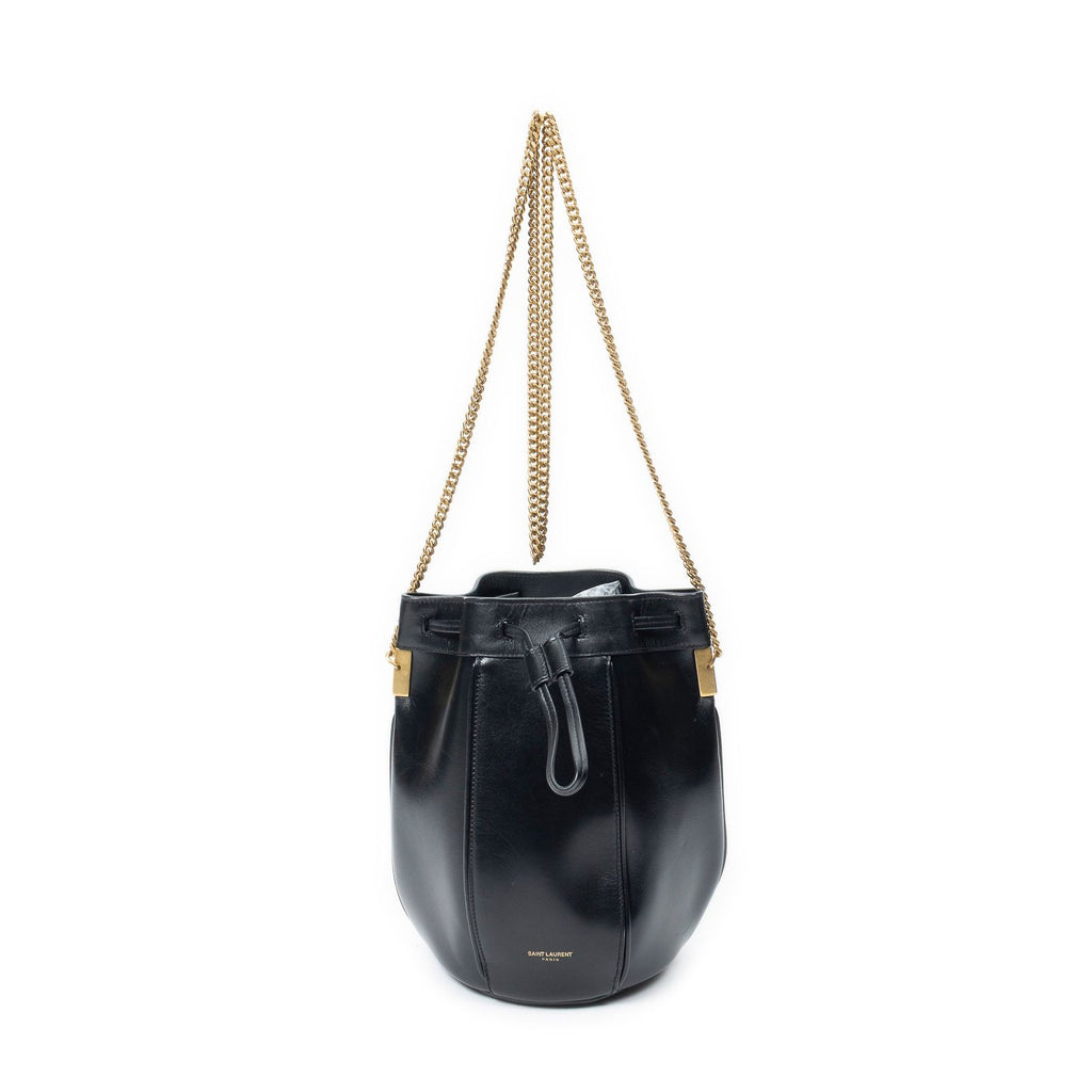 Saint Laurent Small Talitha Bucket Bag Black Calfskin Leather