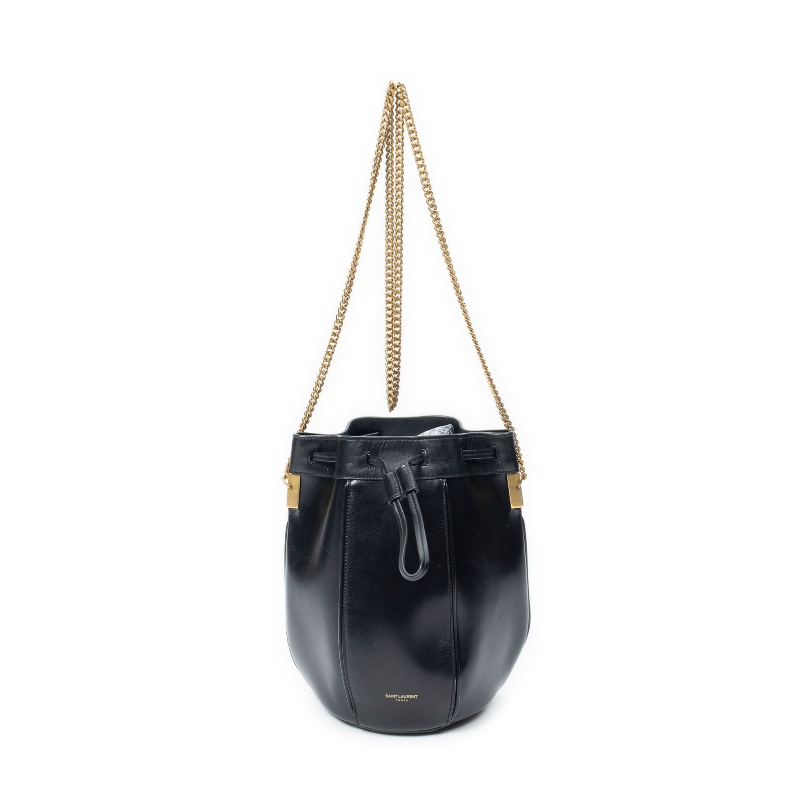 Saint Laurent Small Talitha Bucket Bag Black Calfskin Leather