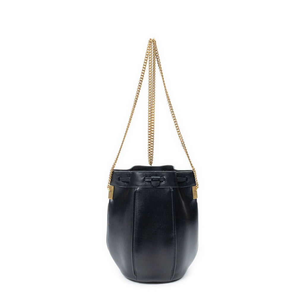 Saint Laurent Small Talitha Bucket Bag Black Calfskin Leather — view 5