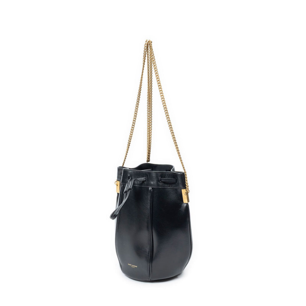 Saint Laurent Small Talitha Bucket Bag Black Calfskin Leather — view 2