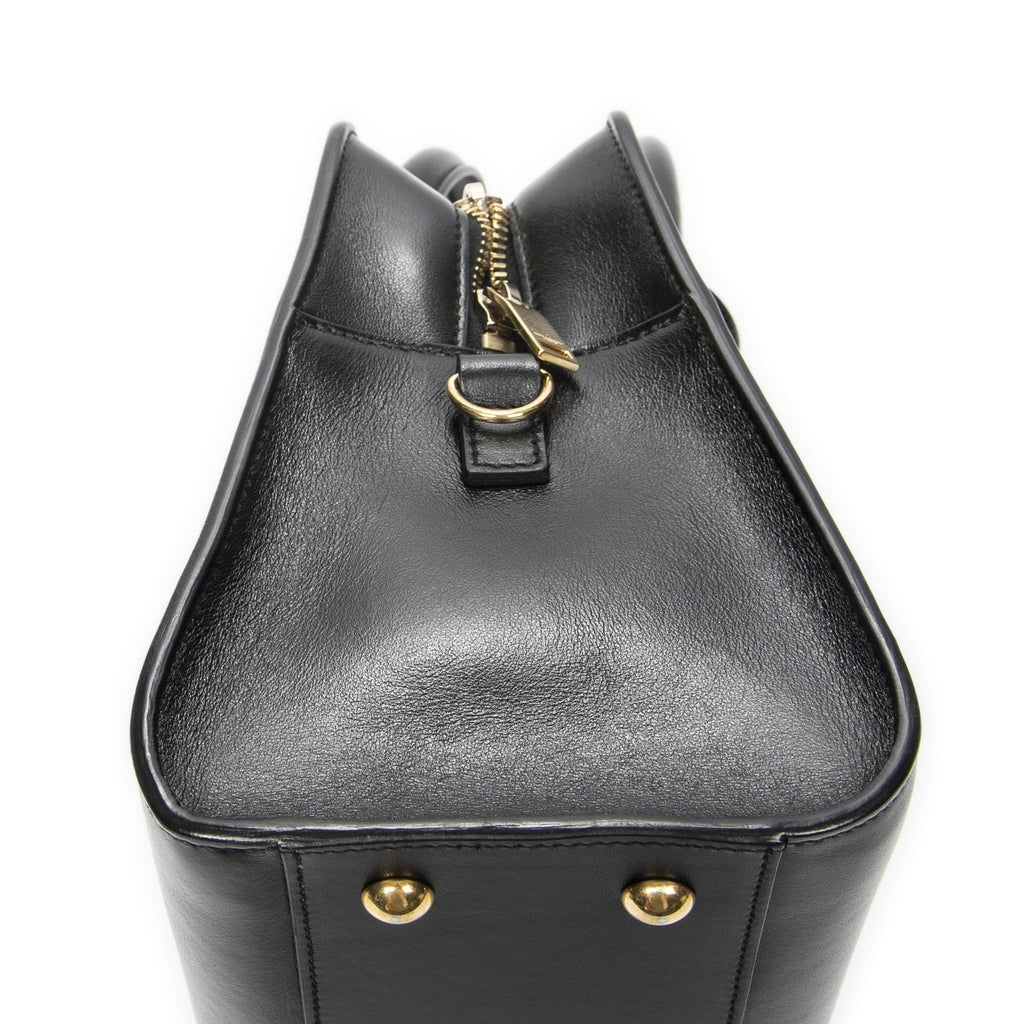 Saint Laurent Monogram Cabas Black Calfskin Leather Tote — view 7
