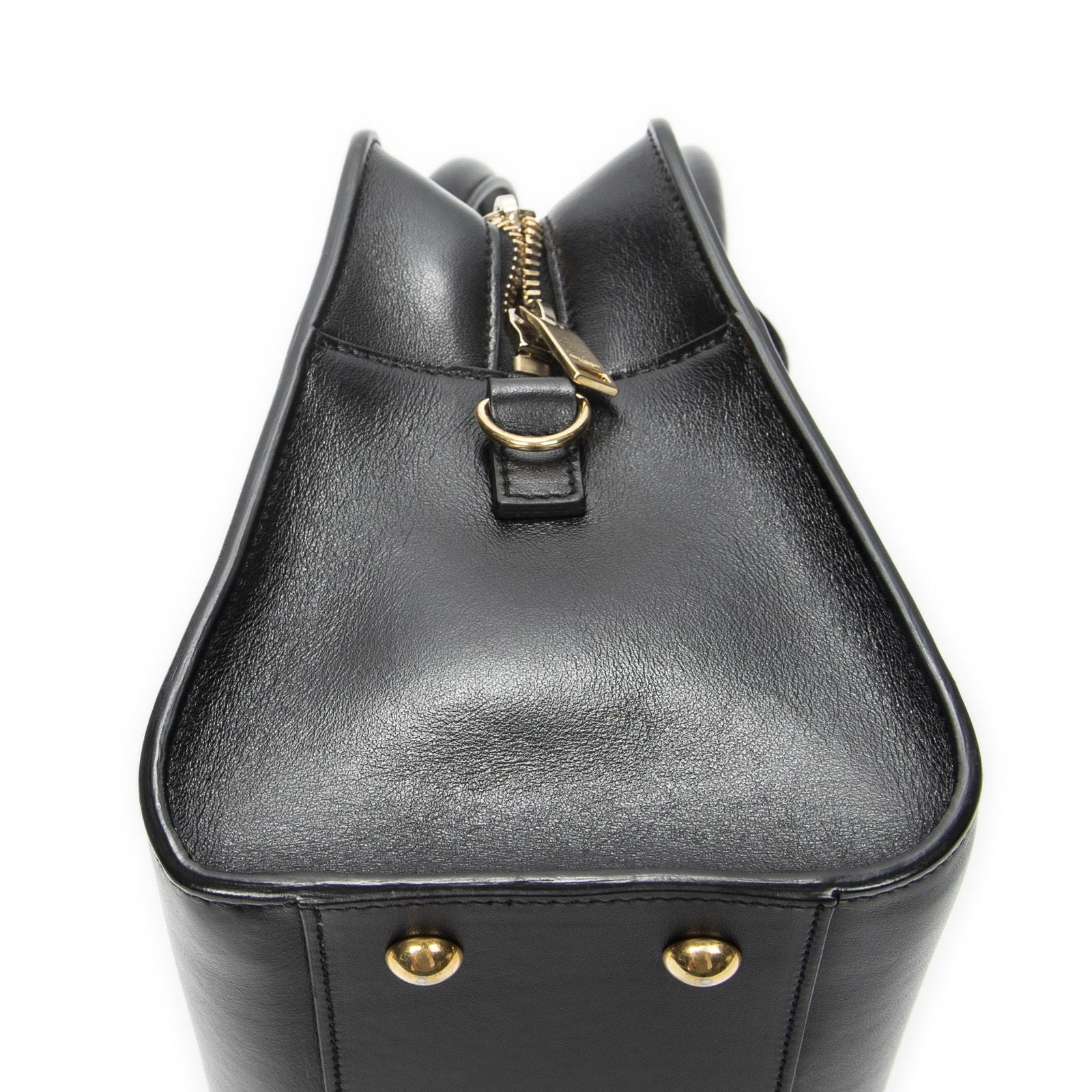 Saint Laurent Monogram Cabas Black Calfskin Leather Tote — view 7