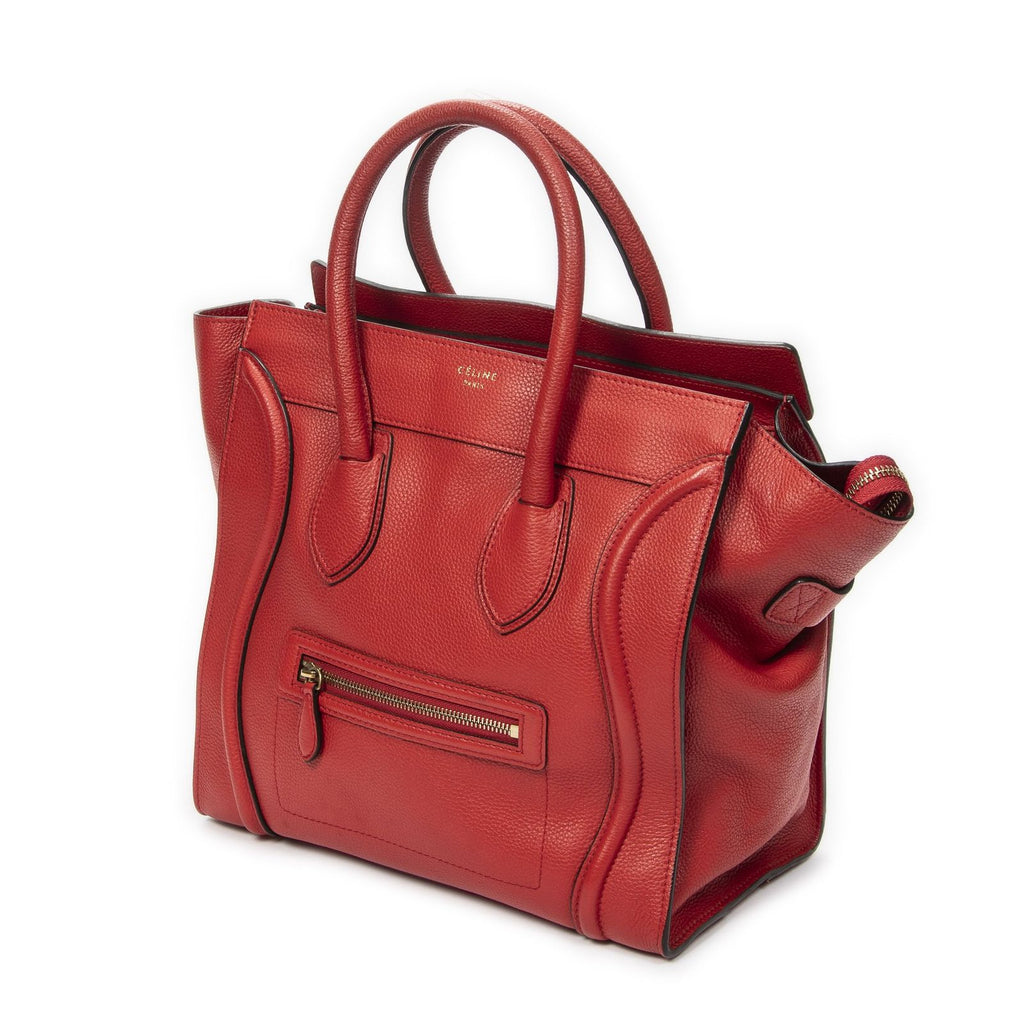 Celine Mini Luggage Red Gray Leather — view 2