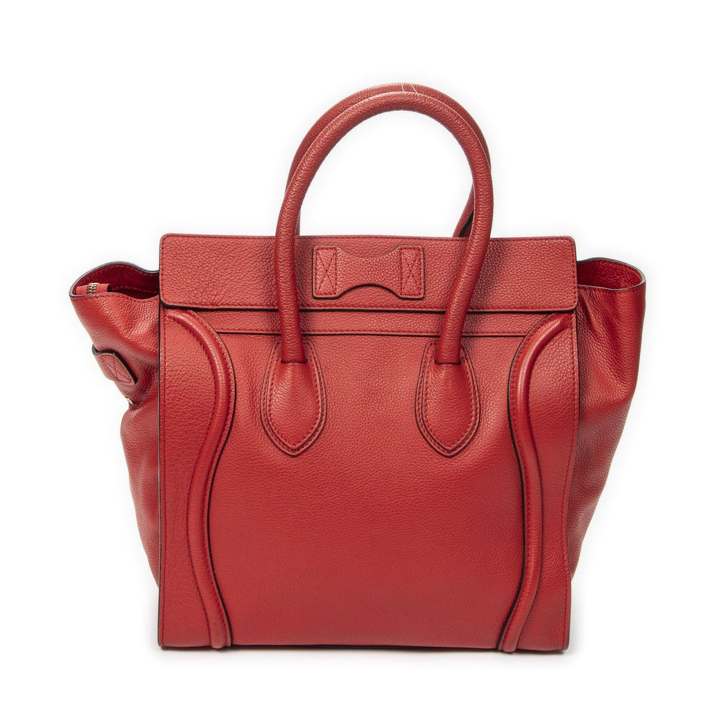 Celine Mini Luggage Red Gray Leather — view 5