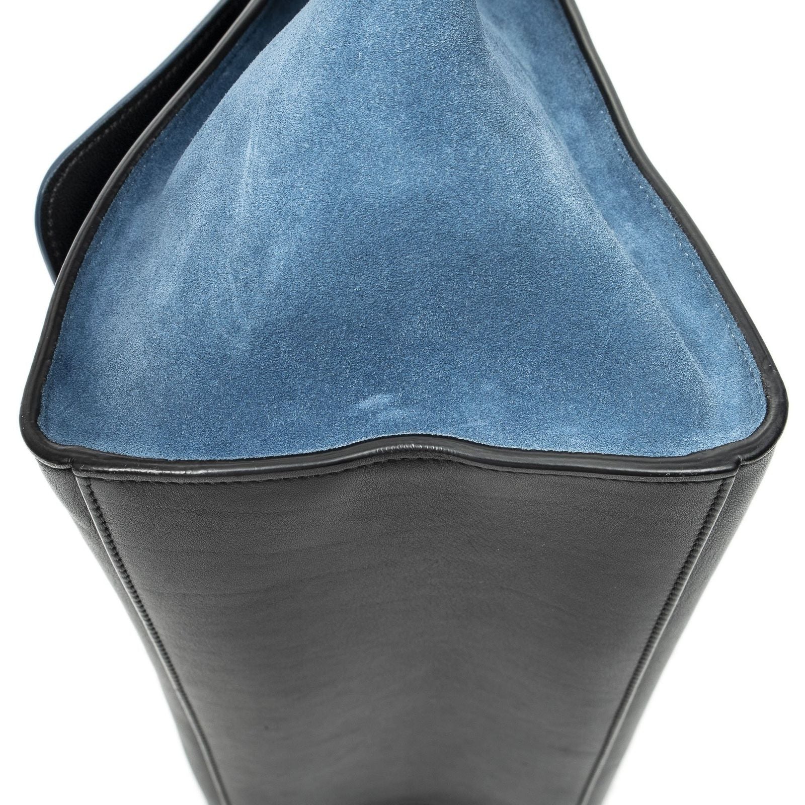 Celine Small Bicolor Trapeze Blue Black Smooth Leather Shoulder — view 8