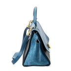Celine Small Bicolor Trapeze Blue Black Smooth Leather Shoulder — view 4
