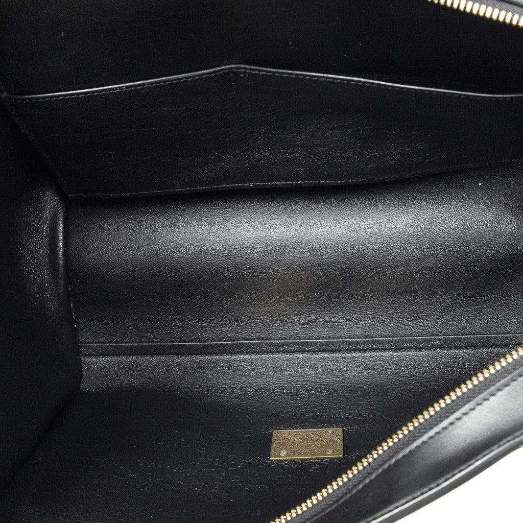 Celine Small Bicolor Trapeze Blue Black Smooth Leather Shoulder — view 9