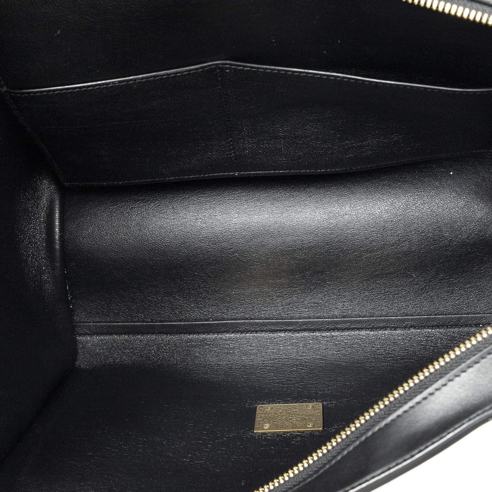 Celine Small Bicolor Trapeze Blue Black Smooth Leather Shoulder — view 9