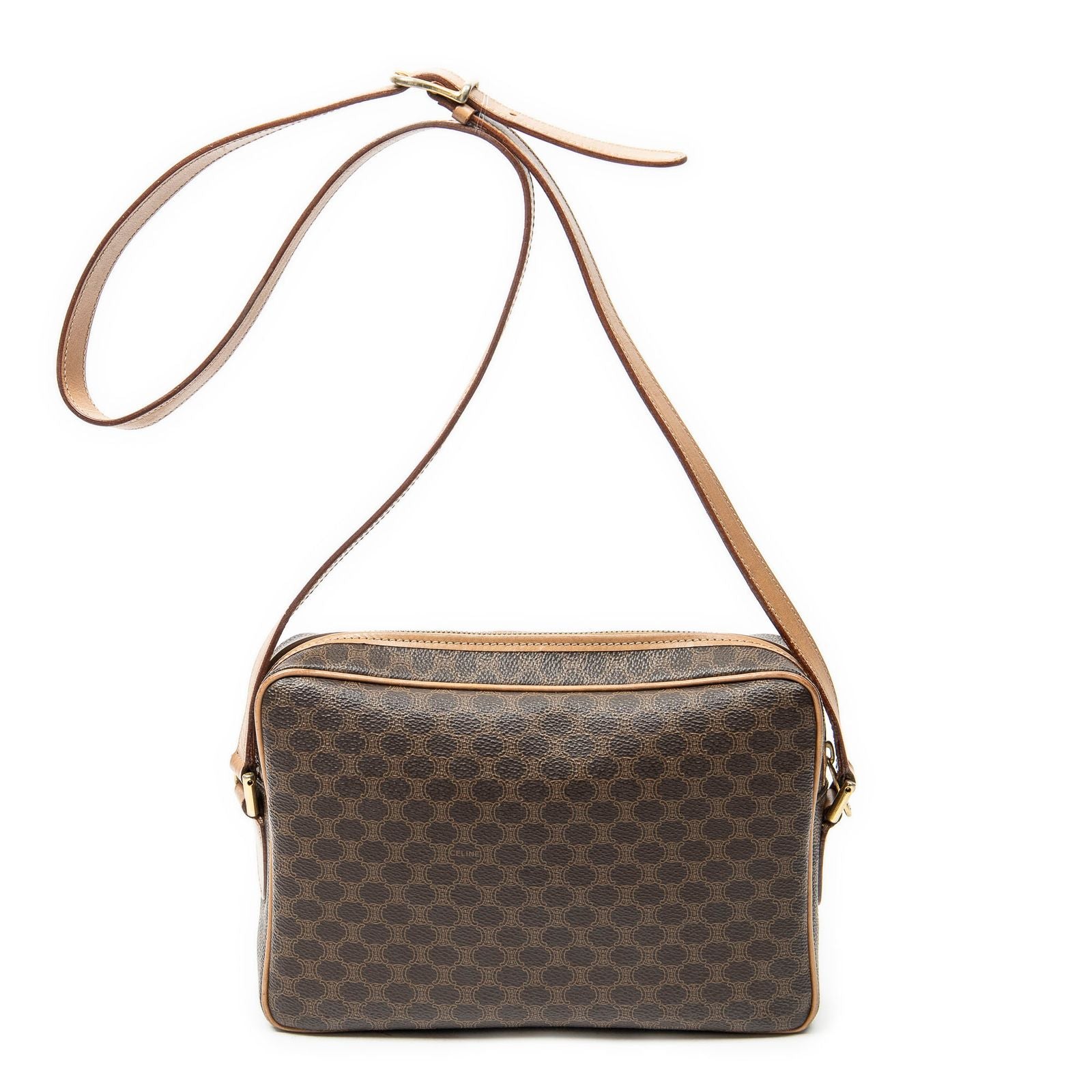 Celine Zip Crossbody Brown Macadam Canvas — view 5