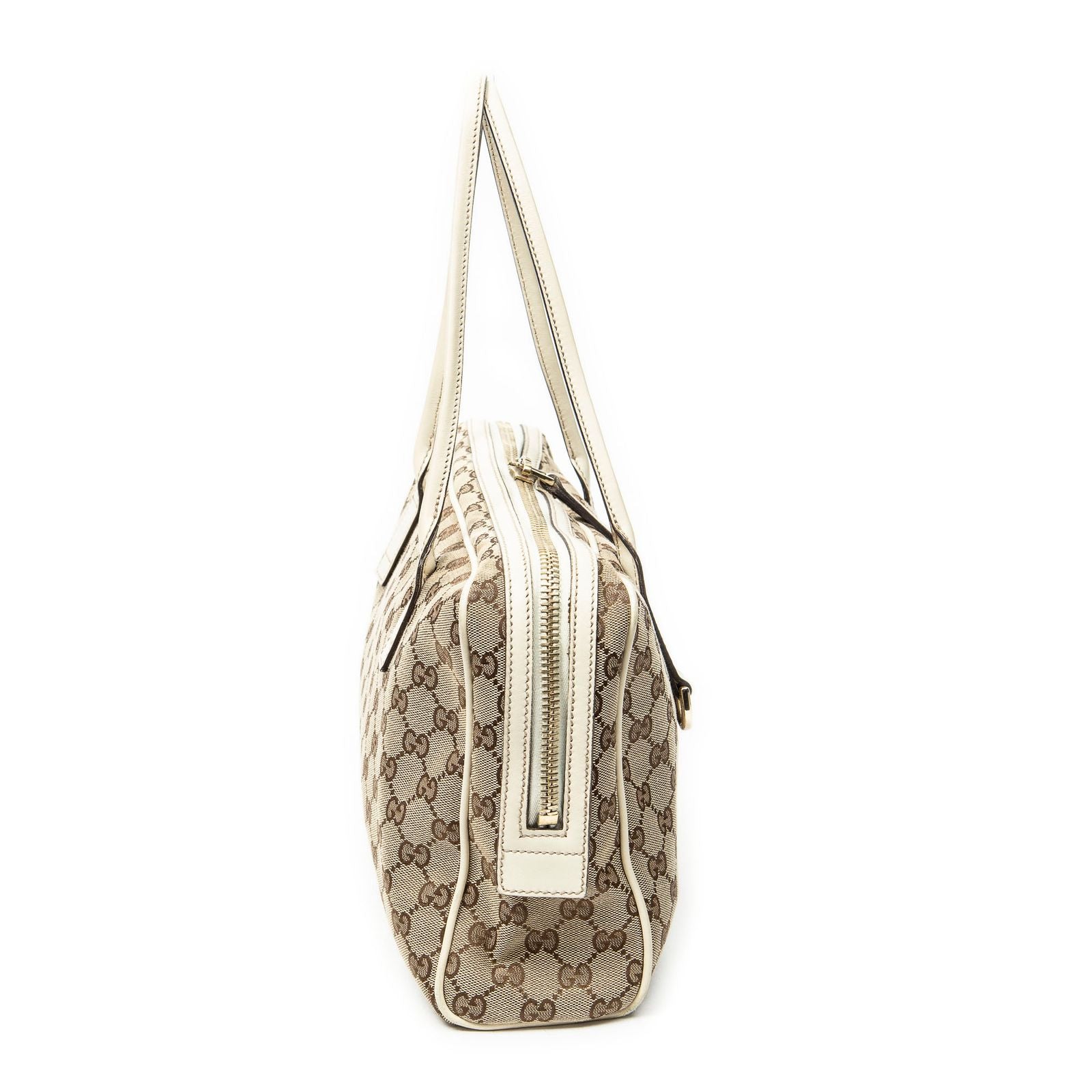 Gucci Britt Satchel Beige Ivory GG Canvas — view 4