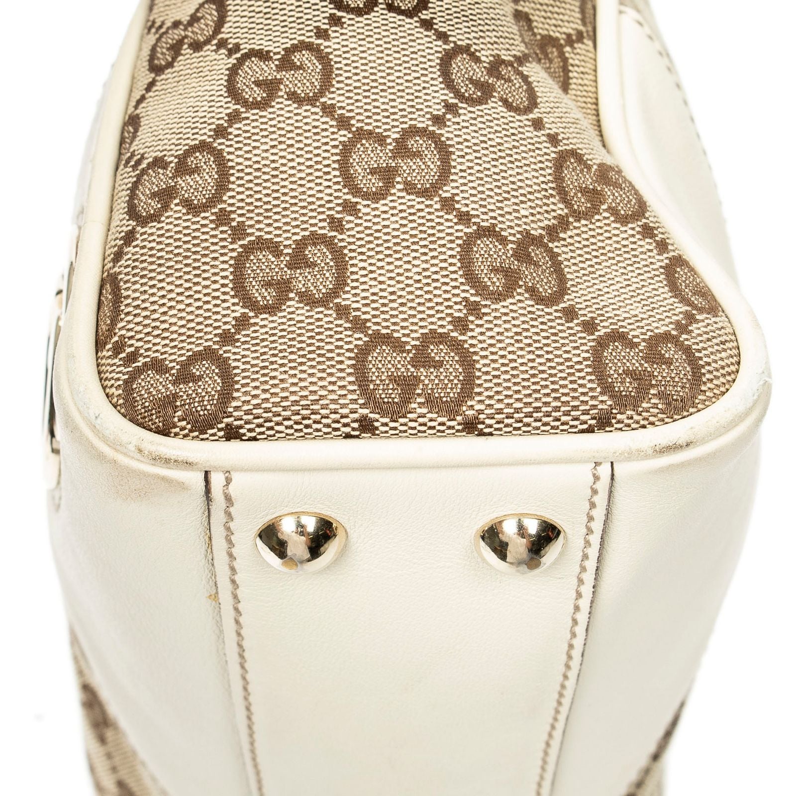 Gucci Britt Satchel Beige Ivory GG Canvas — view 7