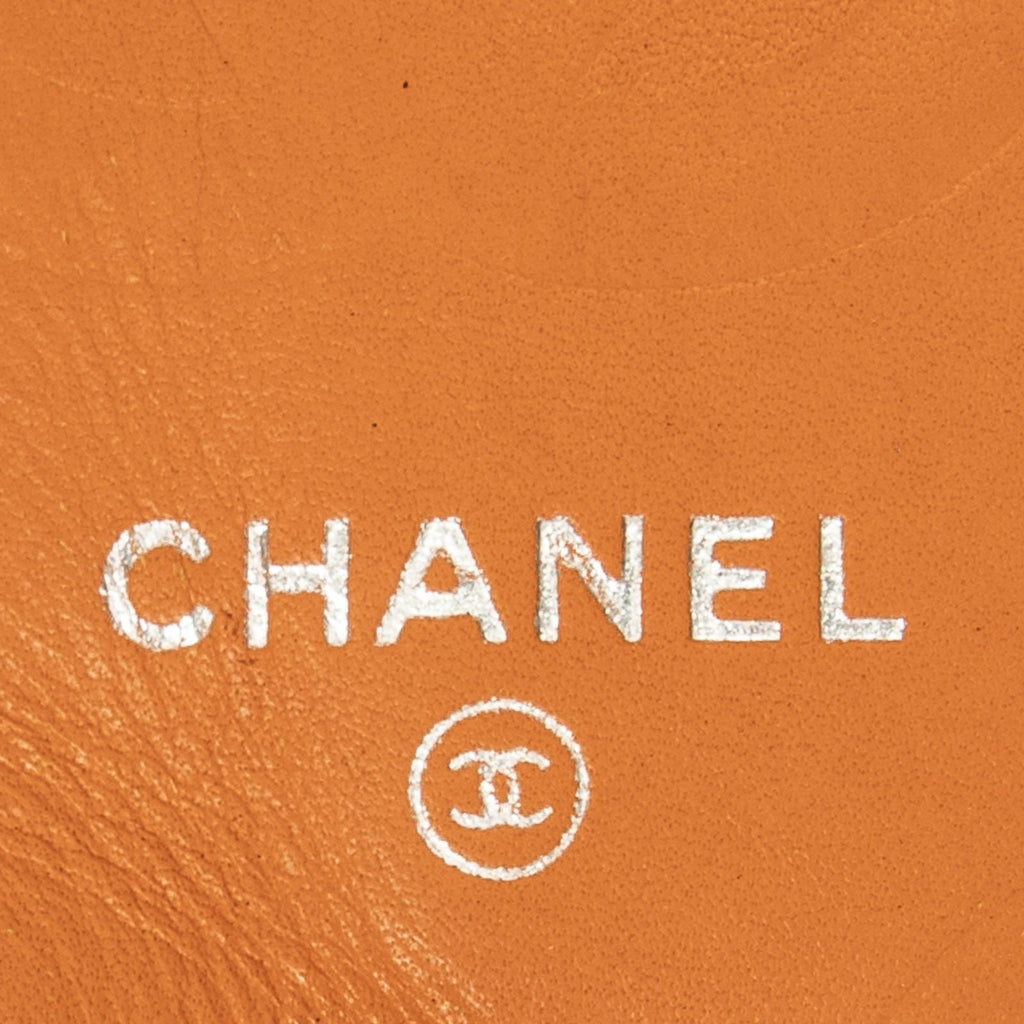 Chanel Cambon Ligne Bifold Wallet Beige Orange Quilted Lambskin Leather — view 5