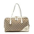 Gucci Britt Satchel Beige Ivory GG Canvas