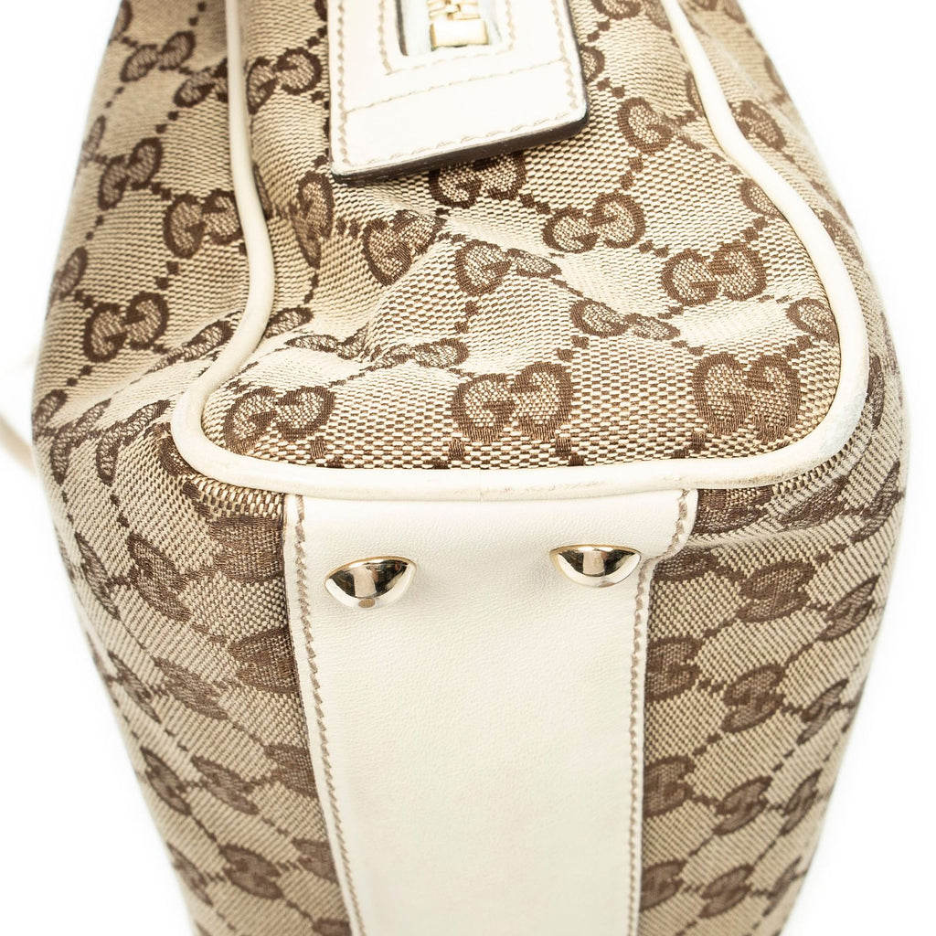 Gucci Britt Satchel Beige Ivory GG Canvas — view 8