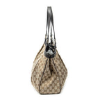 Gucci Shoulder Tote Beige Dark Brown GG Canvas — view 4