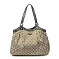 Gucci Shoulder Tote Beige Dark Brown GG Canvas