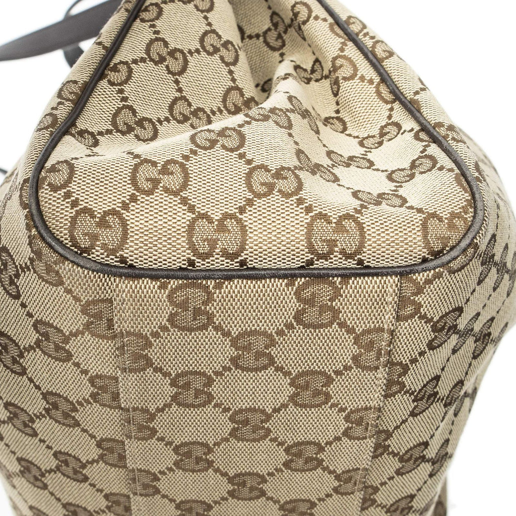 Gucci Shoulder Tote Beige Dark Brown GG Canvas — view 7