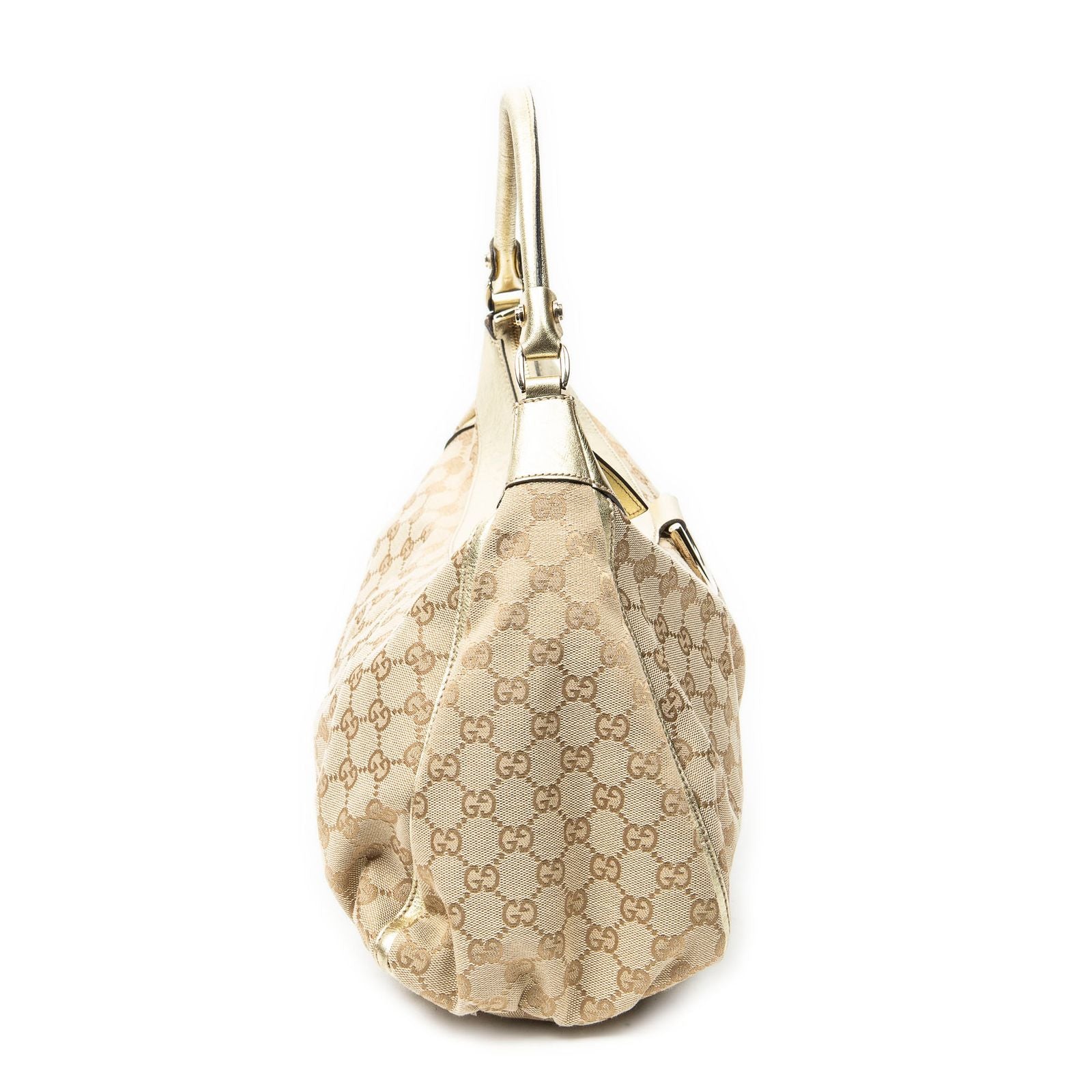 Gucci Large D Ring Hobo Beige Blanc GG Canvas — view 4