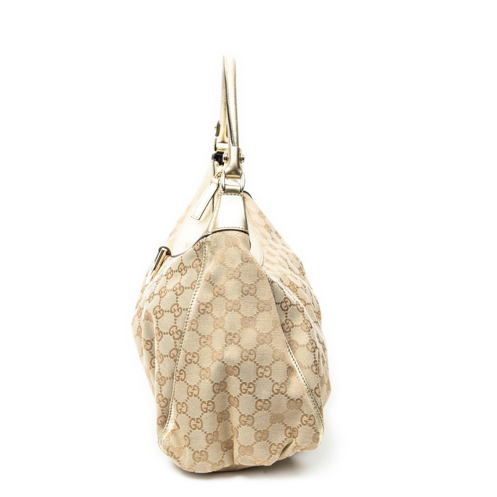Gucci Large D Ring Hobo Beige Blanc GG Canvas — view 3