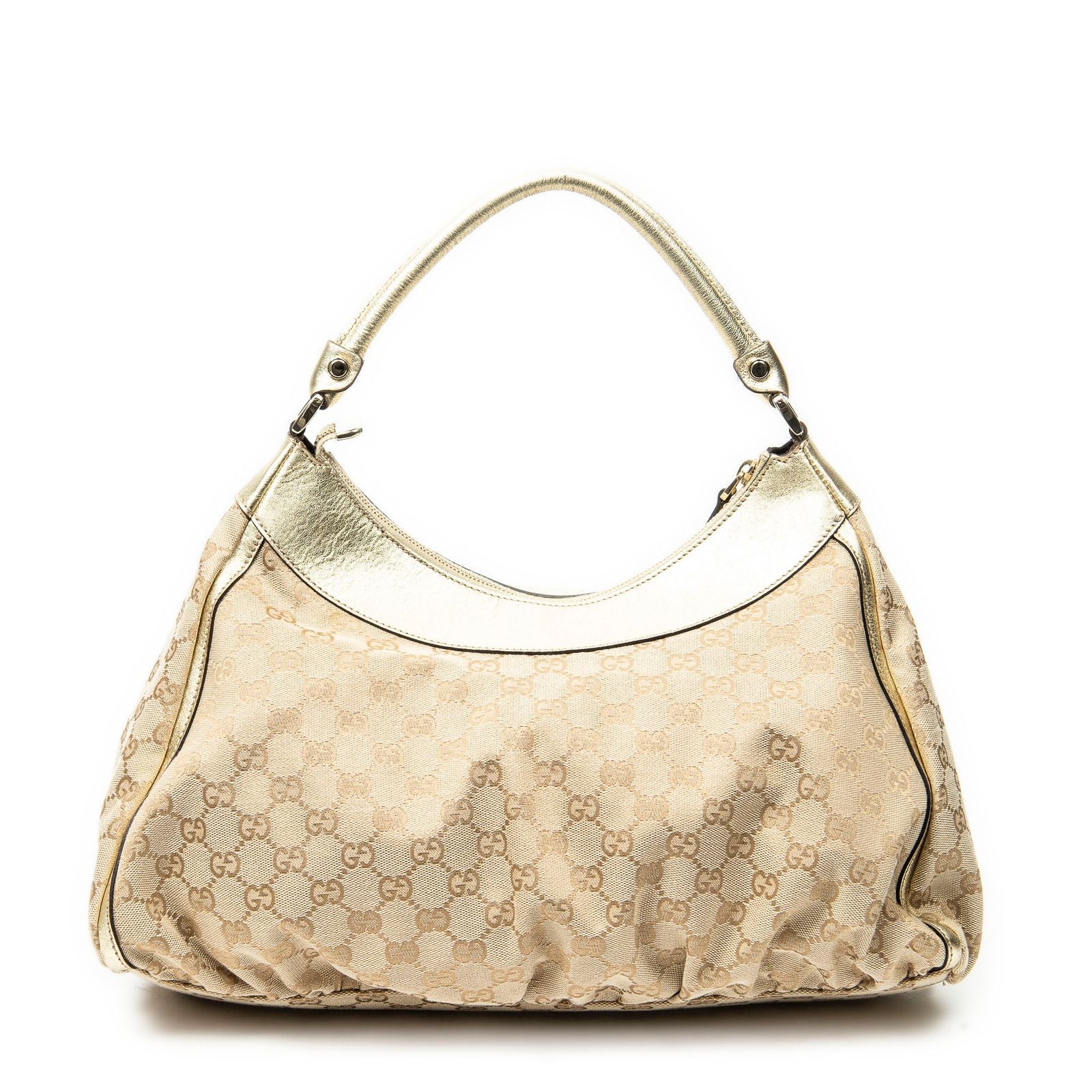 Gucci Large D Ring Hobo Beige Blanc GG Canvas — view 5
