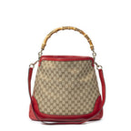 Gucci Diana Bamboo Hobo Beige Red GG Canvas — view 5
