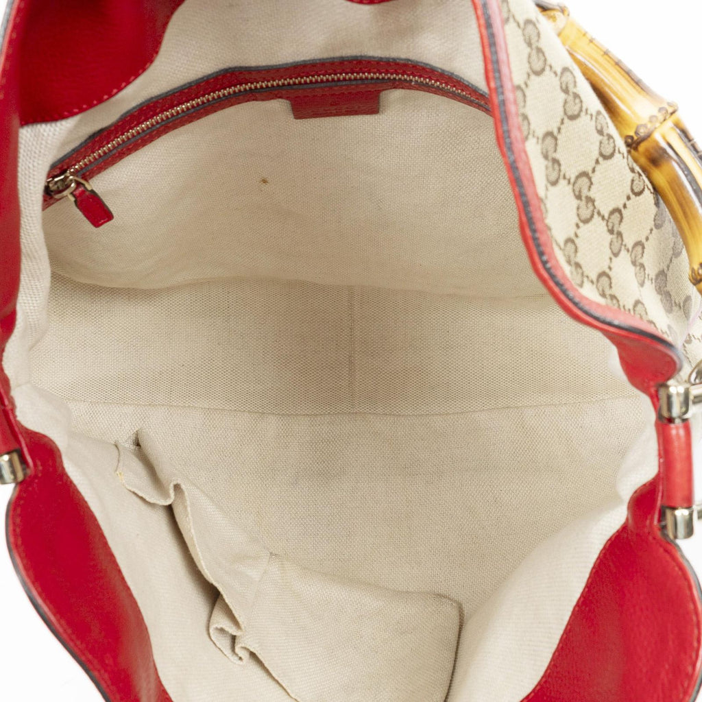 Gucci Diana Bamboo Hobo Beige Red GG Canvas — view 9