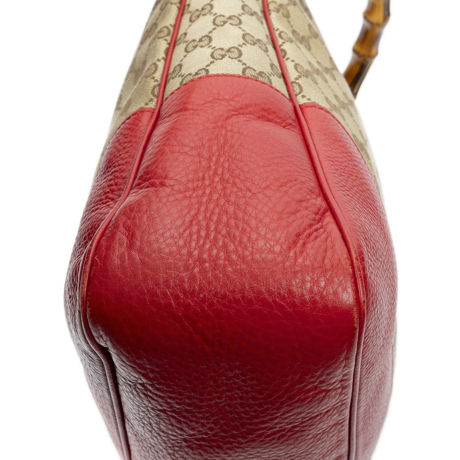 Gucci Diana Bamboo Hobo Beige Red GG Canvas — view 8