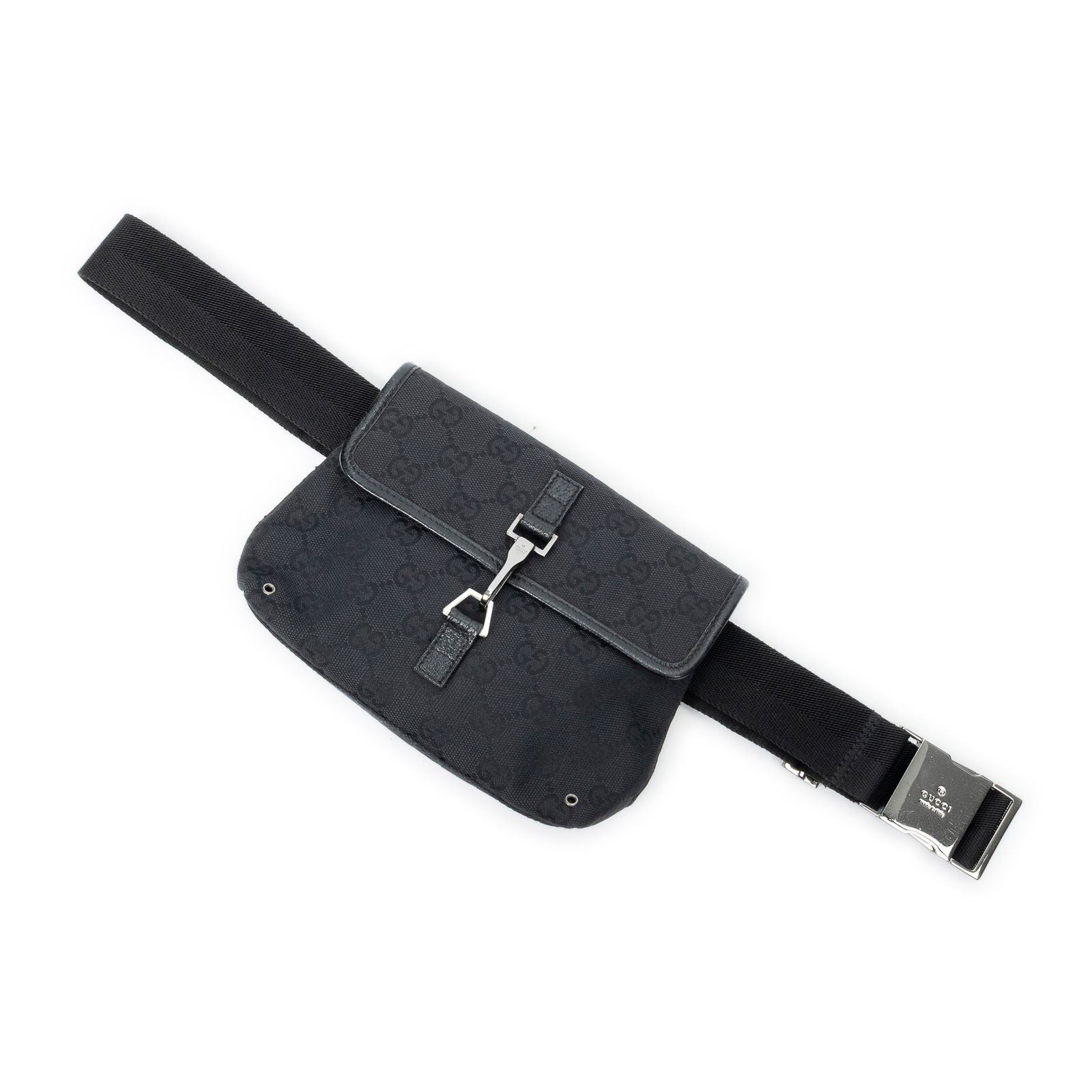 Gucci Small Waist Pouch Black GG Canvas
