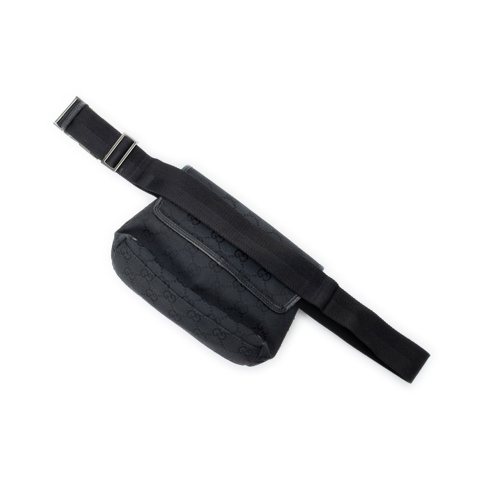 Gucci Small Waist Pouch Black GG Canvas — view 2