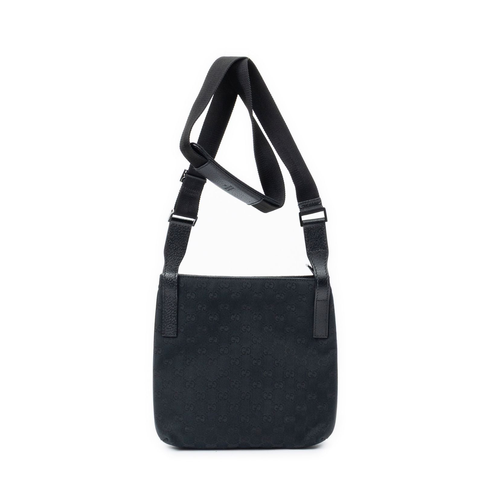 Gucci Front Slip Pocket Crossbody Black GG Canvas — view 5