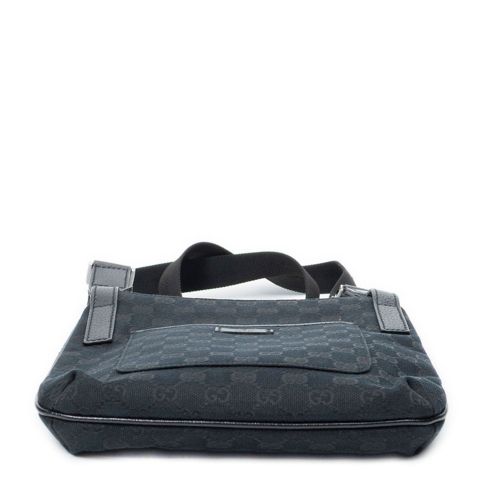 Gucci Front Slip Pocket Crossbody Black GG Canvas — view 6
