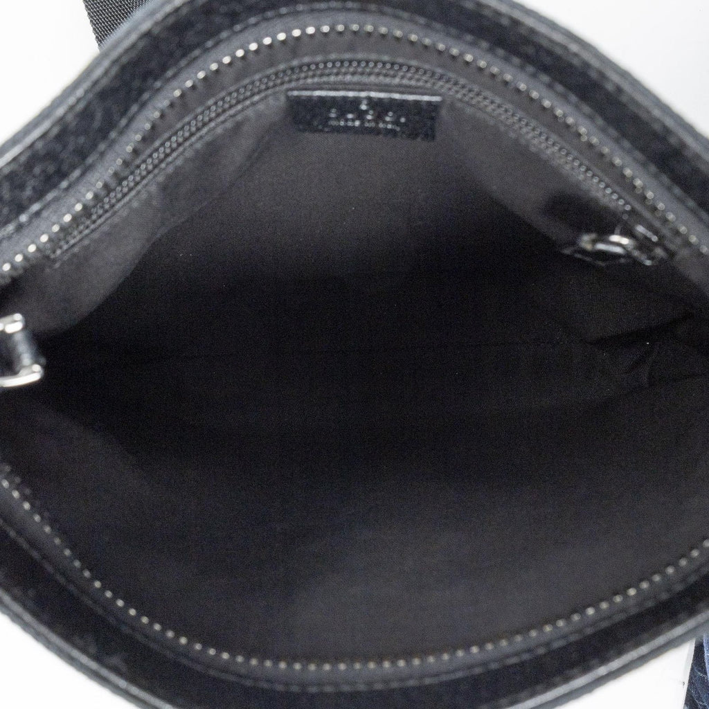 Gucci Front Slip Pocket Crossbody Black GG Canvas — view 9