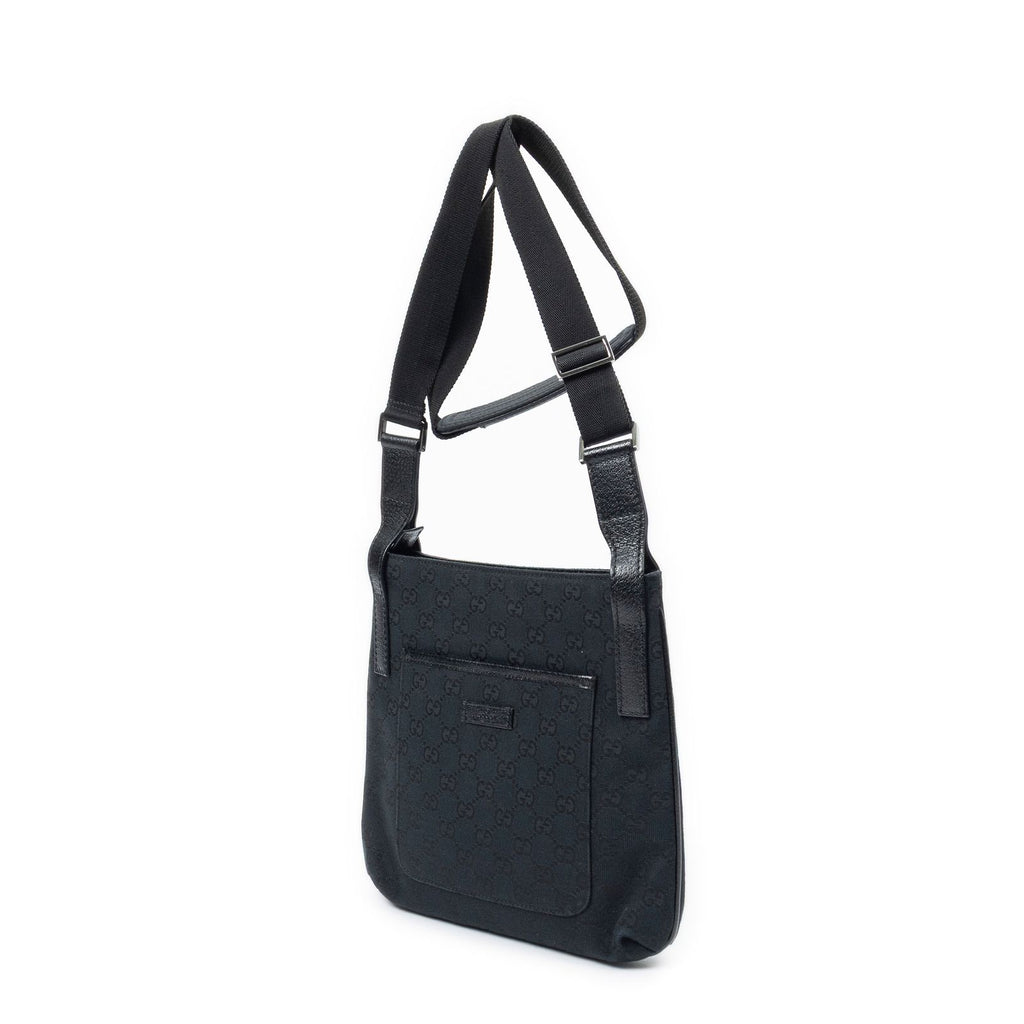 Gucci Front Slip Pocket Crossbody Black GG Canvas — view 2