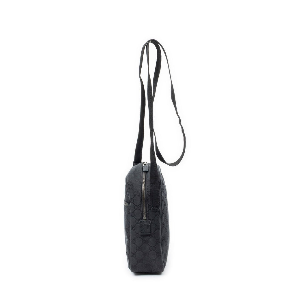 Gucci Square Flat Crossbody Black GG Canvas — view 3