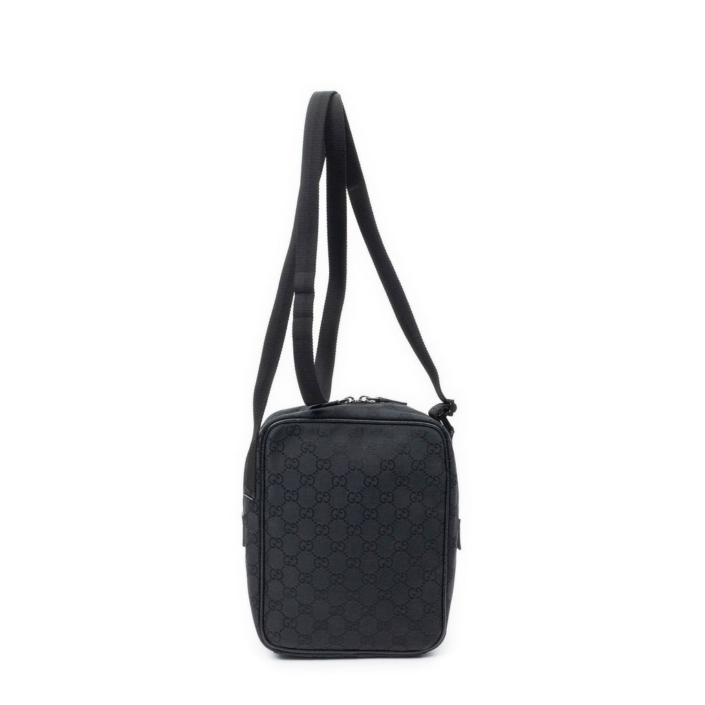 Gucci Square Flat Crossbody Black GG Canvas — view 5